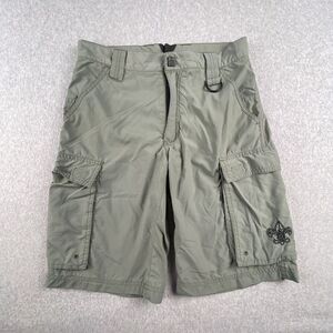 Boy Scout Of America Shorts Youth Large 26x10 Army Green Cargo Pocket Mesh Lined